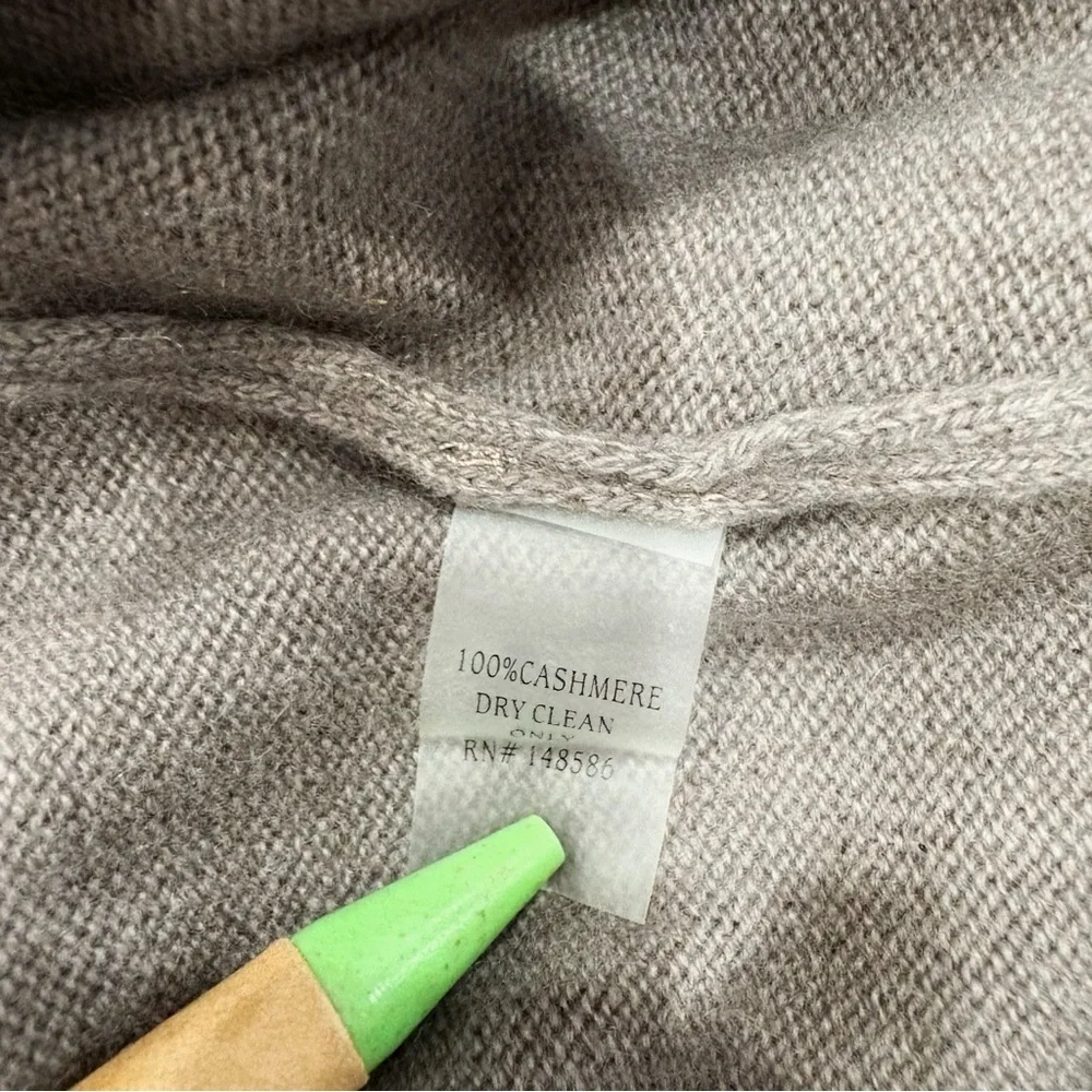 NWT ROI 100% Cashmere Shirred Sleeve Sweater Taupe XXS Luxe Knit Pullover $348